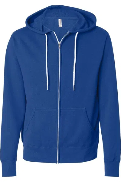 Independent Trading Co. Lightweight Full-zip Hooded Sweatshirt In Blue