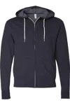 Independent Trading Co. Lightweight Full-zip Hooded Sweatshirt In Grey