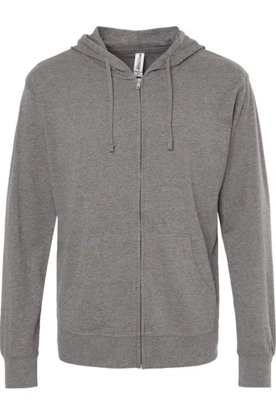 Independent Trading Co. Lightweight Jersey Full-zip Hooded T-shirt In Multi