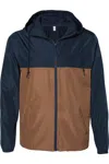 Independent Trading Co. Lightweight Windbreaker Full-zip Jacket In Brown