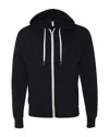 Independent Trading Co. Men's Heathered French Terry Full-zip Hooded Sweatshirt In Black
