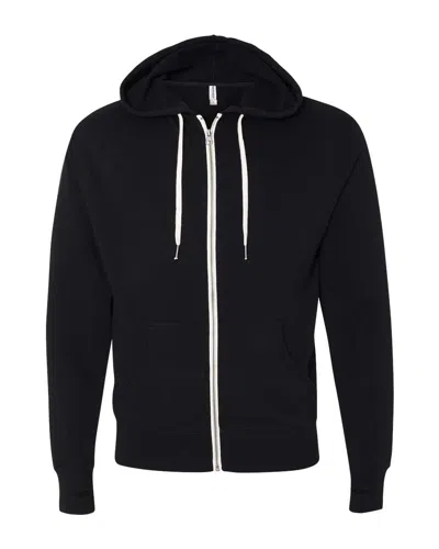 Independent Trading Co. Men's Heathered French Terry Full-zip Hooded Sweatshirt In Black