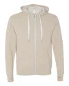 Independent Trading Co. Men's Heathered French Terry Full-zip Hooded Sweatshirt In Grey