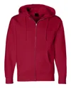 Independent Trading Co. Men's Heavyweight Full-zip Hooded Sweatshirt In Red