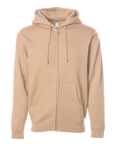 Independent Trading Co. Men's Heavyweight Full-zip Hooded Sweatshirt In Silver