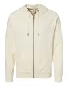 Independent Trading Co. Men's Icon Lightweight Loopback Terry Full-zip Hooded Sweatshirt In Beige