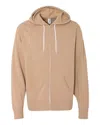 Independent Trading Co. Men's Lightweight Full-zip Hooded Sweatshirt In Silver