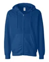 Independent Trading Co. Men's Midweight Full-zip Hooded Sweatshirt In Blue