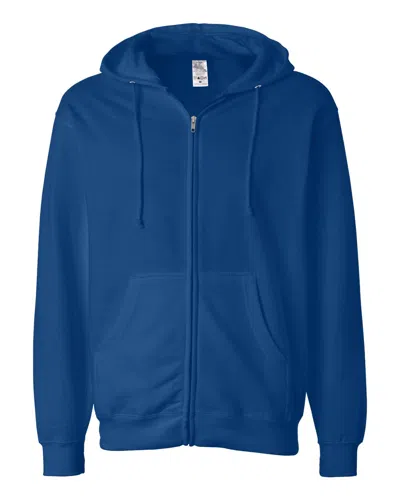 Independent Trading Co. Men's Midweight Full-zip Hooded Sweatshirt In Blue