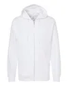 Independent Trading Co. Men's Midweight Full-zip Hooded Sweatshirt In White
