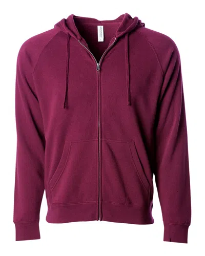 Independent Trading Co. Men's Special Blend Raglan Full-zip Hooded Sweatshirt In Purple