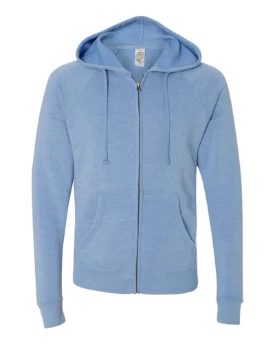 Independent Trading Co. Men's Special Blend Raglan Full-zip Hooded Sweatshirt In Blue