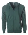 Independent Trading Co. Men's Special Blend Raglan Full-zip Hooded Sweatshirt In Pink