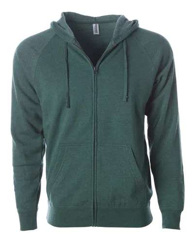 Independent Trading Co. Men's Special Blend Raglan Full-zip Hooded Sweatshirt In Pink