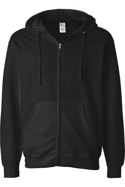 Independent Trading Co. Midweight Full-zip Hooded Sweatshirt In Black
