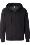 Independent Trading Co. Midweight Full-zip Hooded Sweatshirt In Grey