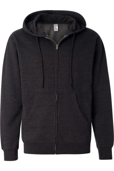 Independent Trading Co. Midweight Full-zip Hooded Sweatshirt In Grey