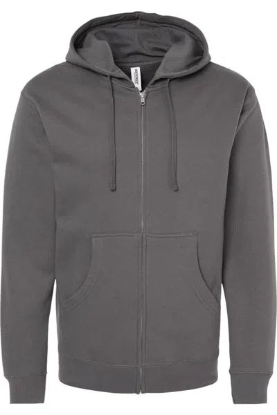 Independent Trading Co. Midweight Full-zip Hooded Sweatshirt In Pink
