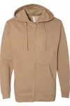 Independent Trading Co. Midweight Full-zip Hooded Sweatshirt In Silver