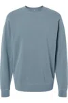 Independent Trading Co. Midweight Pigment-dyed Crewneck Sweatshirt In Grey
