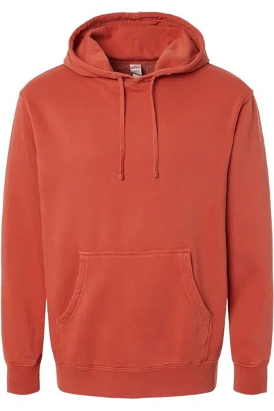 Independent Trading Co. Midweight Pigment-dyed Hooded Sweatshirt In Red