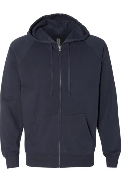 Independent Trading Co. Special Blend Raglan Full-zip Hooded Sweatshirt In Blue