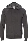 Independent Trading Co. Special Blend Raglan Full-zip Hooded Sweatshirt In Grey