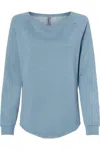 Independent Trading Co. Women´s California Wave Wash Crewneck Sweatshirt In Blue