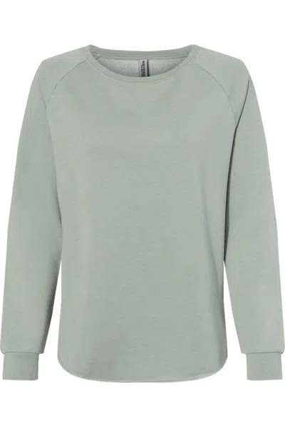 Independent Trading Co. Women´s California Wave Wash Crewneck Sweatshirt In Green
