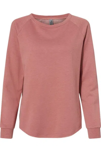 Independent Trading Co. Women´s California Wave Wash Crewneck Sweatshirt In Pink