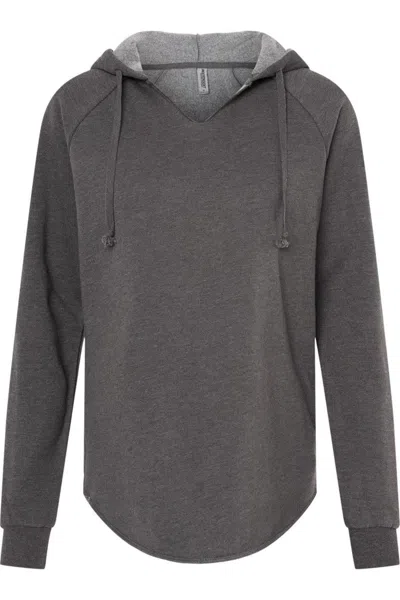 Independent Trading Co. Womens Lightweight California Wave Wash Hooded Sweatshirt In Black