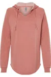 Independent Trading Co. Womens Lightweight California Wave Wash Hooded Sweatshirt In Multi