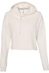Independent Trading Co. Womens Lightweight Crop Hooded Sweatshirt In Beige