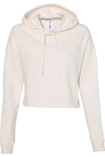 Independent Trading Co. Womens Lightweight Crop Hooded Sweatshirt In Beige