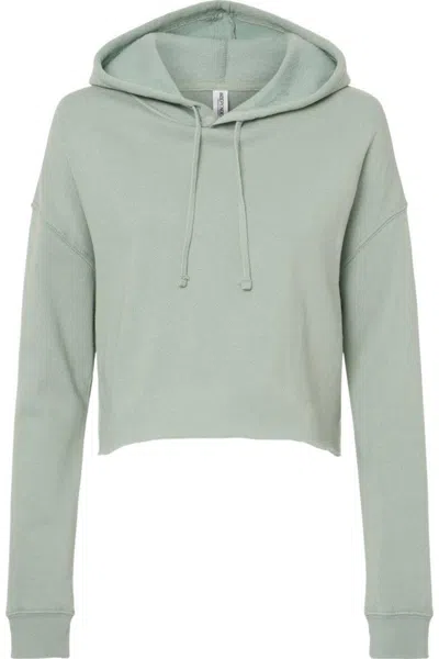 Independent Trading Co. Womens Lightweight Crop Hooded Sweatshirt In Green