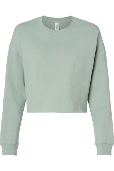 Independent Trading Co. Women´s Lightweight Cropped Crew Pullover In Green