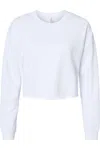 Independent Trading Co. Women´s Lightweight Cropped Crew Pullover In White