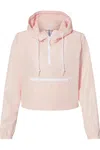Independent Trading Co. Women´s Lightweight Quarter-zip Pullover Crop Windbreaker In Multi