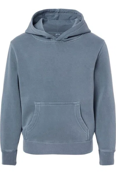 Independent Trading Co. Kids' Youth Midweight Pigment-dyed Hooded Sweatshirt In Blue
