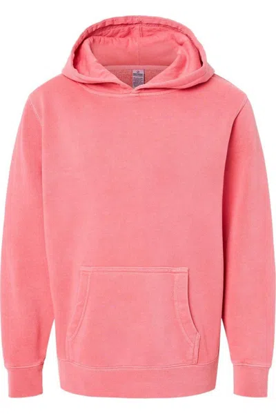 Independent Trading Co. Kids' Youth Midweight Pigment-dyed Hooded Sweatshirt In Pink