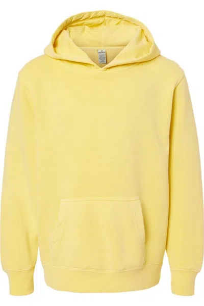 Independent Trading Co. Kids' Youth Midweight Pigment-dyed Hooded Sweatshirt In Yellow