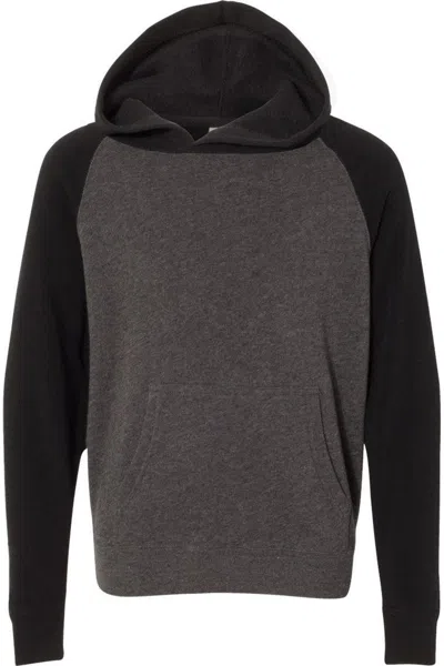 Independent Trading Co. Kids' Youth Special Blend Raglan Hooded Sweatshirt In Brown
