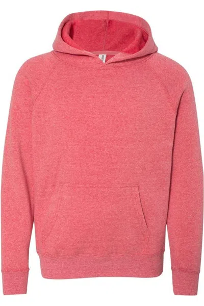 Independent Trading Co. Kids' Youth Special Blend Raglan Hooded Sweatshirt In Pink