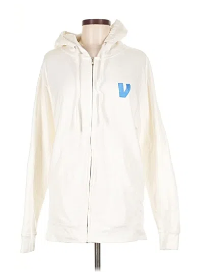 Pre-owned Independent Trading Company Zip Up Hoodie In White