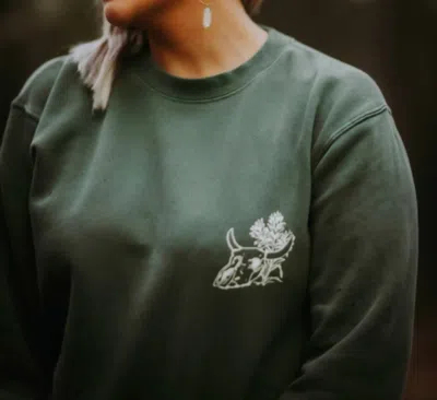 Indepent Trading Co. Paradise Found Wherever You Are Crewneck In Alpine Green
