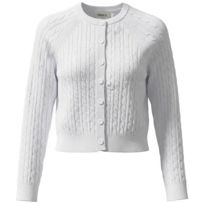 Index Cable Knit Raglan Sleeve Button Front Cardigan In White