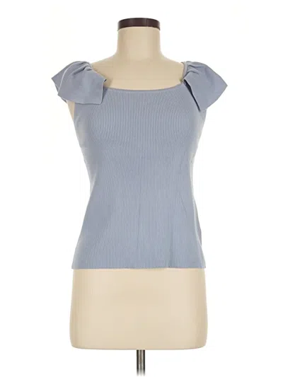 Pre-owned Index Short Sleeve Top Blue Sweetheart Neckline Tops