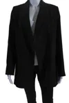 Index Womens Long Sleeve Open Front Pointed Lapel Blazer Jacket Black In Black