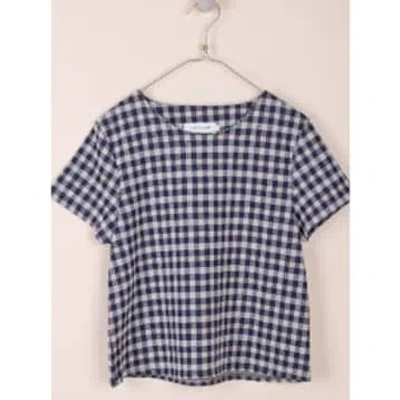 Indi And Cold Check Top In Blue