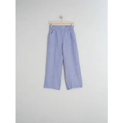 Indi And Cold Danny Cropped Linen Trousers In Purple